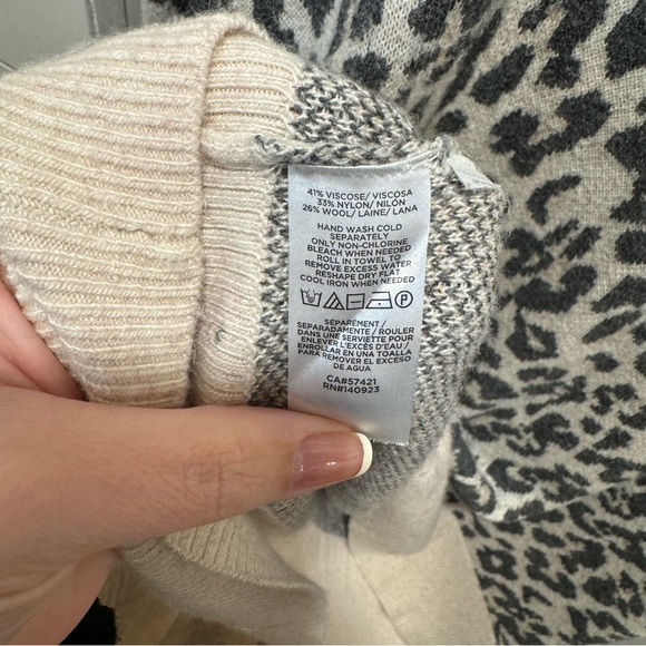 Loft Leopard Turtleneck Sweater Dress - Picture 6 of 7